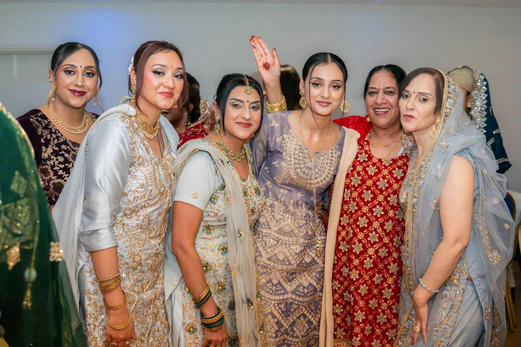 Women gathered for a family group portrait